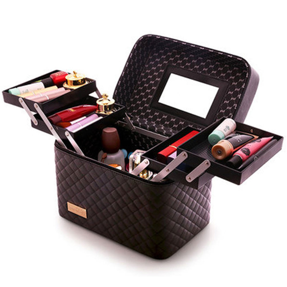 Flying Birds Women Makeup Bag Pu Leather Cosmetic Bag Case Makeup Organizer Storage Box Beautician Toiletry Flower Travel Bags Y19052501