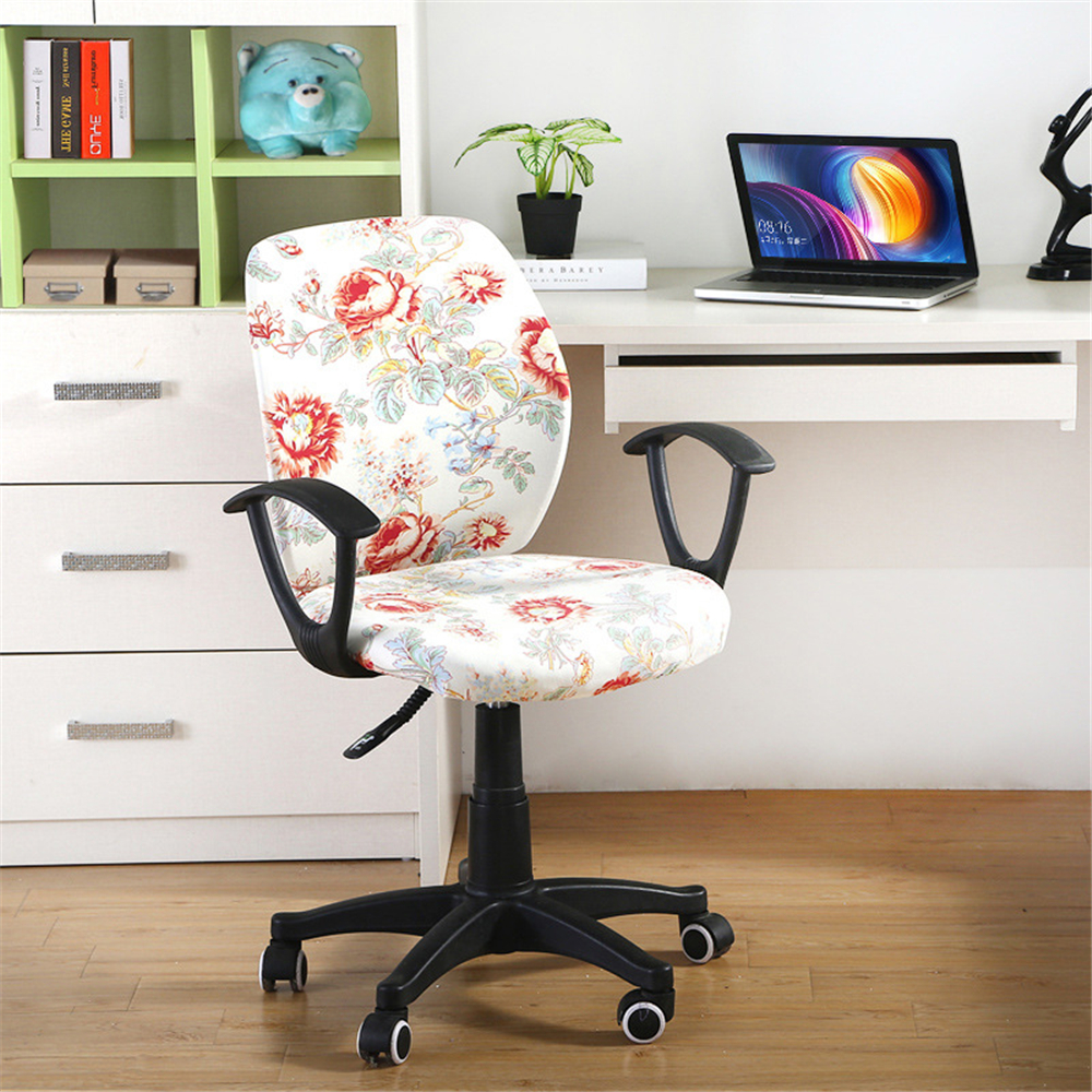 Universal Elastic Spandex Fabric Split Chair Back Cover+Seat Cover Anti-dirty Office Computer Chair Cover Stretch Case