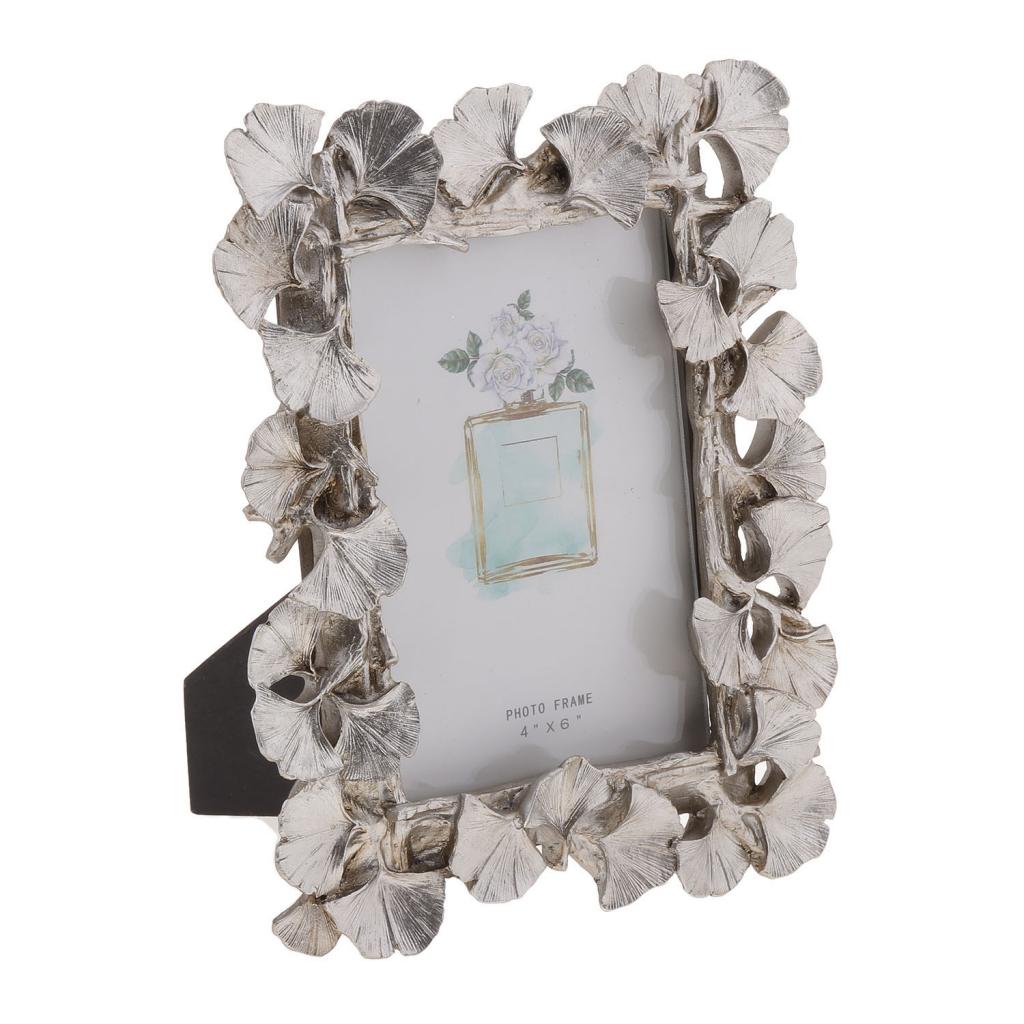 4\"/6\"vintage silver resin gingko leaf picture/p frame 
4\"/6\"vintage silver resin gingko leaf picture/p frame