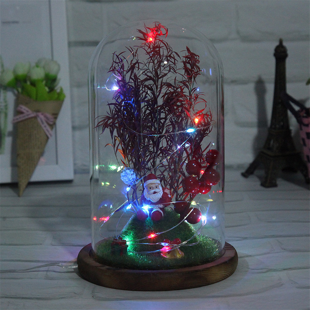 Miniature Christmas Tree in Glass Dome Ornaments & Presents With Light String H0827
Miniature Christmas Tree in Glass Dome Ornaments & Presents With Light String H0827