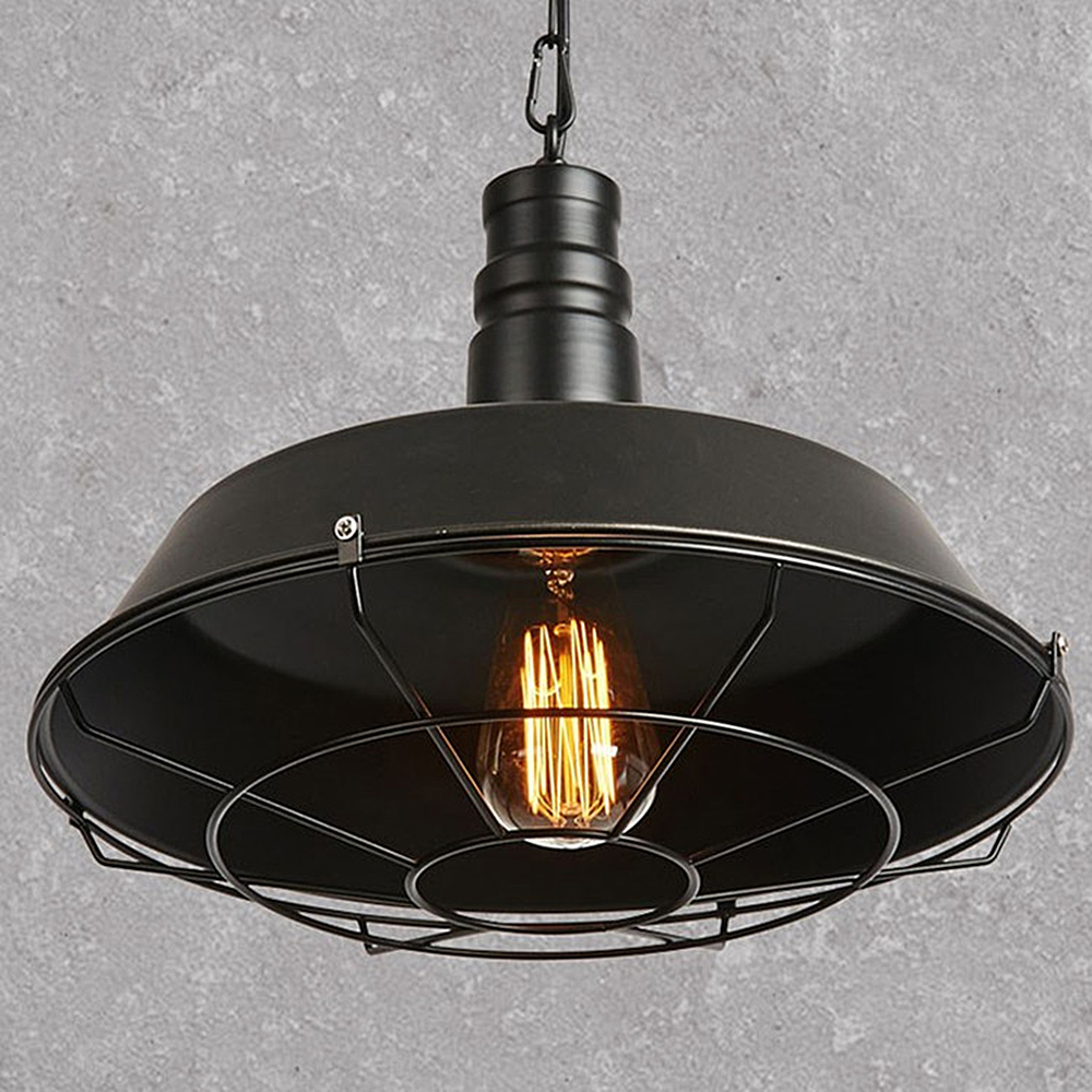 Loft American industrial style lamps living dining room cafe bar porch single head retro iron pot ceiling chandelier