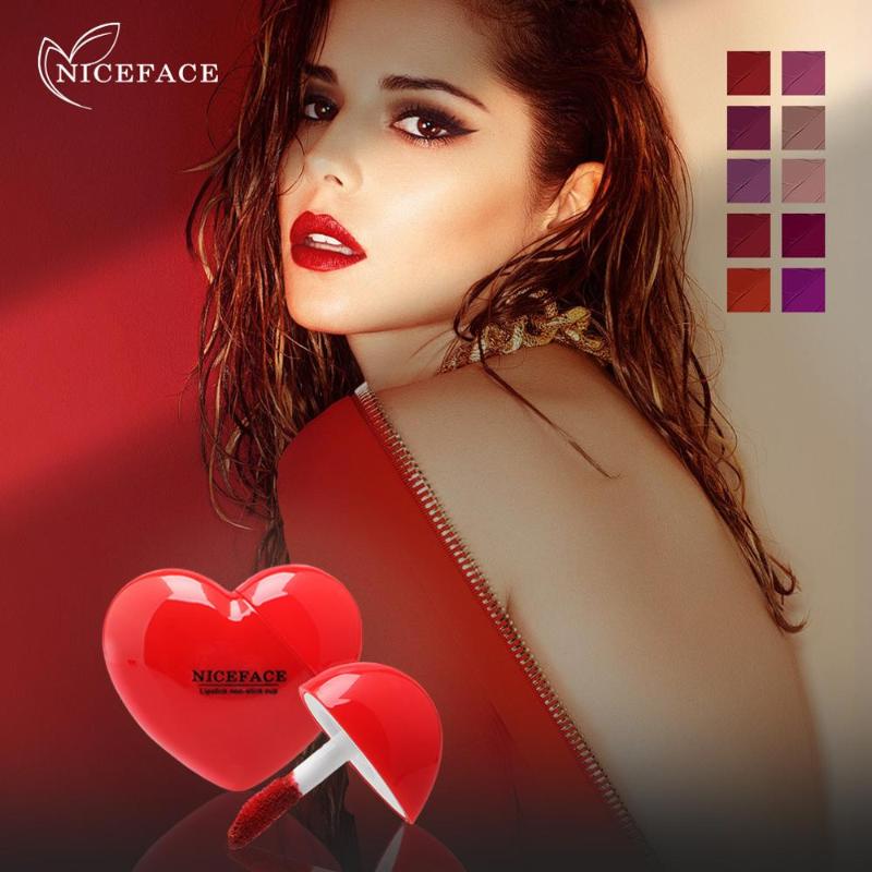 NICEFACE 10 colors Mini Love Liquid Lipstick red Lip Glaze Silky Matte Lip Gloss Waterproof non-stick cup lipsticks, Color 1
NICEFACE 10 colors Mini Love Liquid Lipstick red Lip Glaze Silky Matte Lip Gloss Waterproof non-stick cup lipsticks, Color 1
