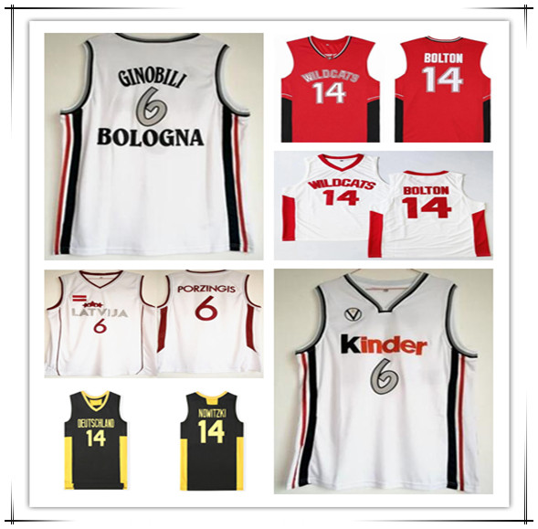 Movie Basketball Men Troy Bolton 14 High School Wildcats Jersey Deutschland 14 Dirk Nowitzki Kinder 6 Manu Ginobili Latvija 6 Porzingis, As pic
Movie Basketball Men Troy Bolton 14 High School Wildcats Jersey Deutschland 14 Dirk Nowitzki Kinder 6 Manu Ginobili Latvija 6 Porzingis, As pic