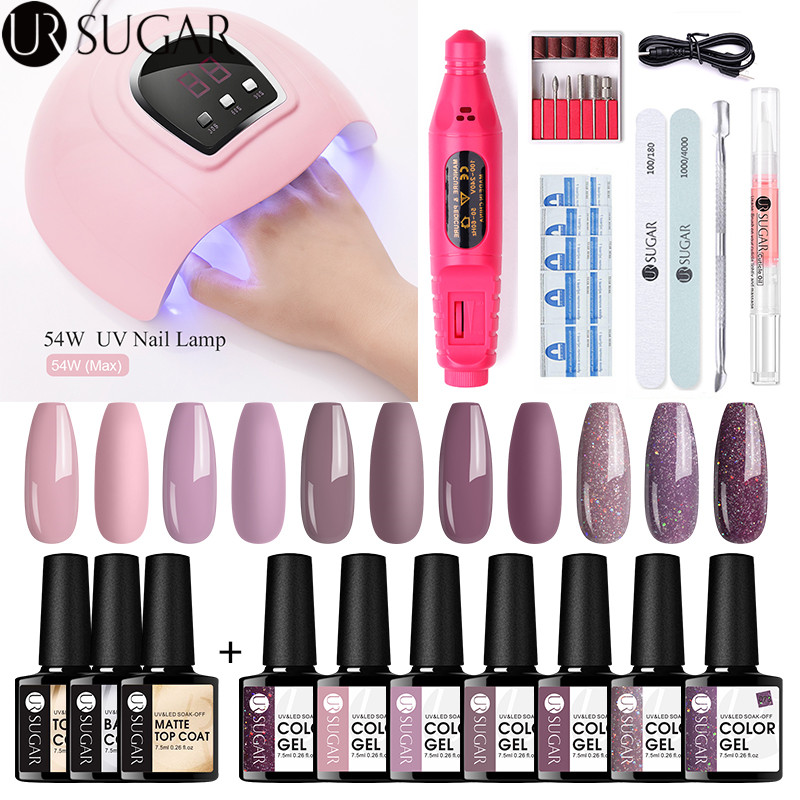 UR SUGAR UV Gel Set 54W UV LED Lamp Nail Dryer With Color Gel Polish Kit Soak Off Varnish Manicures Nail Art Tools
UR SUGAR UV Gel Set 54W UV LED Lamp Nail Dryer With Color Gel Polish Kit Soak Off Varnish Manicures Nail Art Tools