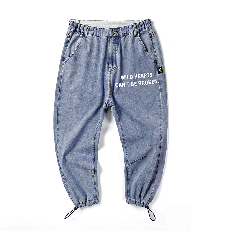 Jeans long cotton brand new men loose printed nine points jeans large size youth casual men, Navy blue
Jeans long cotton brand new men loose printed nine points jeans large size youth casual men, Navy blue