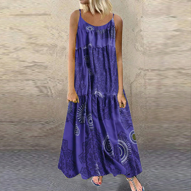 Spot Tanks European Spring and Summer Fashion Print Casual Street Holiday Sexy Sling Sleeveless Dress Support Mixed Batch