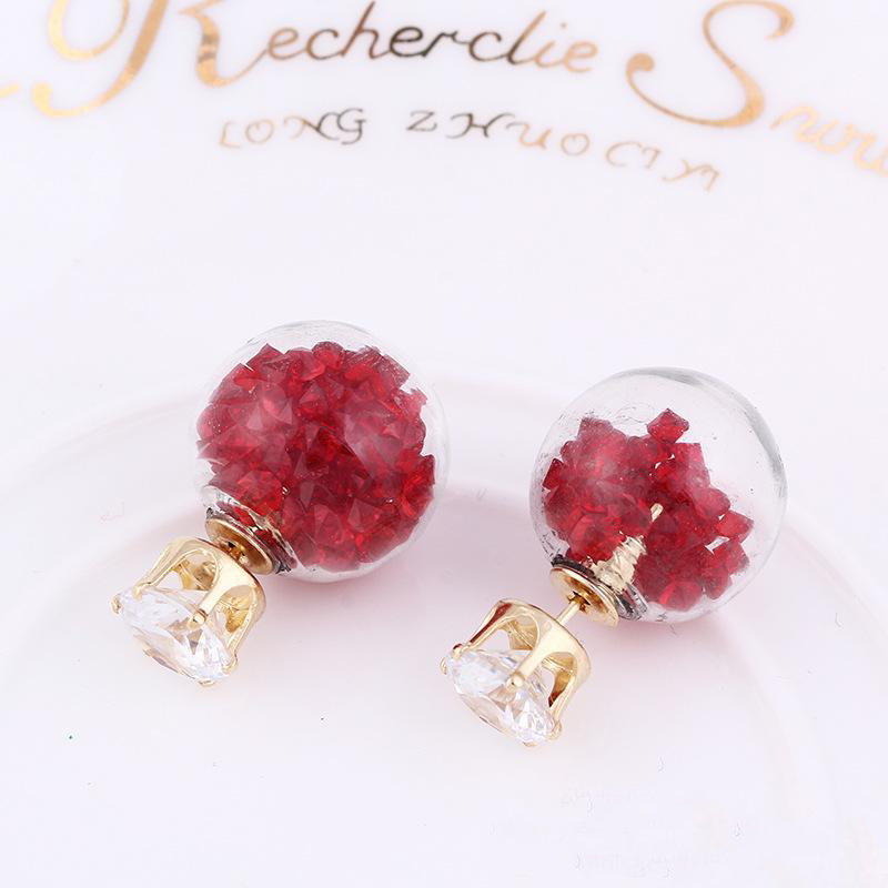 Transparent Glass Crystal Ball Earrings Double Sided shiny beads Stud earings fashion crystal Jewelry For Women, Golden;silver
Transparent Glass Crystal Ball Earrings Double Sided shiny beads Stud earings fashion crystal Jewelry For Women, Golden;silver