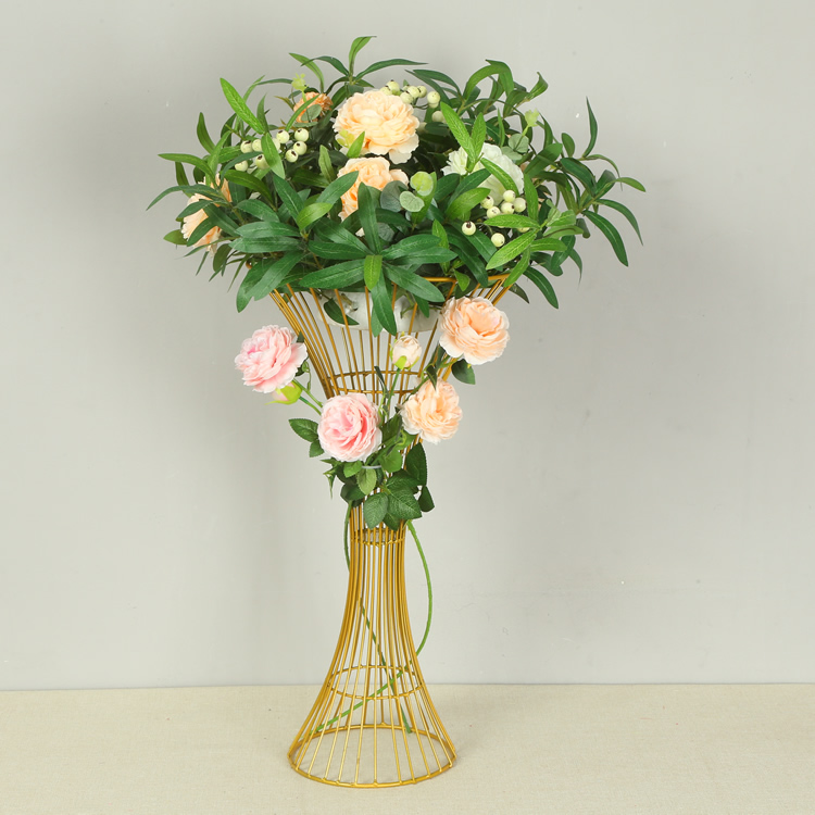Extraordinary Wedding Trumpet Shape Gold/White Metal Flower Stand Road Lead For Wedding Party Banquet Home Decoration Usage