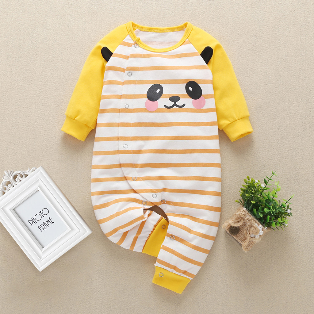 Infant Baby Boys Girls Striped Cartoon Bear Print Jumpsuit Romper Clothes Fashion Long Sleeve O-neck Kids New Born Baby Clothes, Yellow
Infant Baby Boys Girls Striped Cartoon Bear Print Jumpsuit Romper Clothes Fashion Long Sleeve O-neck Kids New Born Baby Clothes, Yellow