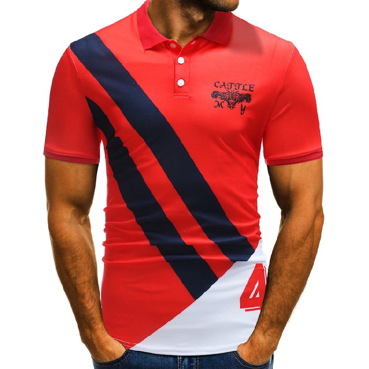 Summer new men's fashion t-shirts, lapel print thin POLO shirt wholesale, casual work classic can go with jeans, Red
Summer new men's fashion t-shirts, lapel print thin POLO shirt wholesale, casual work classic can go with jeans, Red