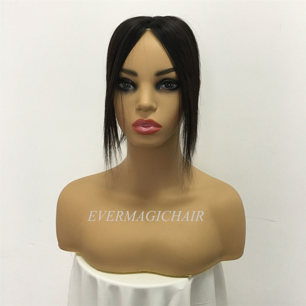 Toupee Hairpiece For Women Brazilian Virgin Hair Straight Human Hair 2.5x5 Silk Base Clip In Human Hair Extension Natural Color