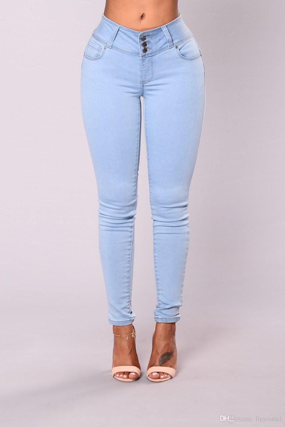 2020 Summer hot women's high waist stretch jeans fashion denim tights Slim pencil jeans casual women's jeans hot women's pants