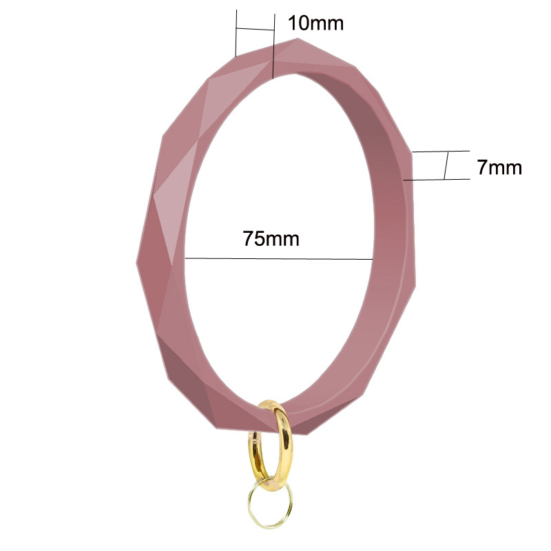 2020 New Large Circle Key Ring Bracelet Monogrammed Silicone Wristlet Keychain Bracelet Bangle Keyring Holder For Women Girls