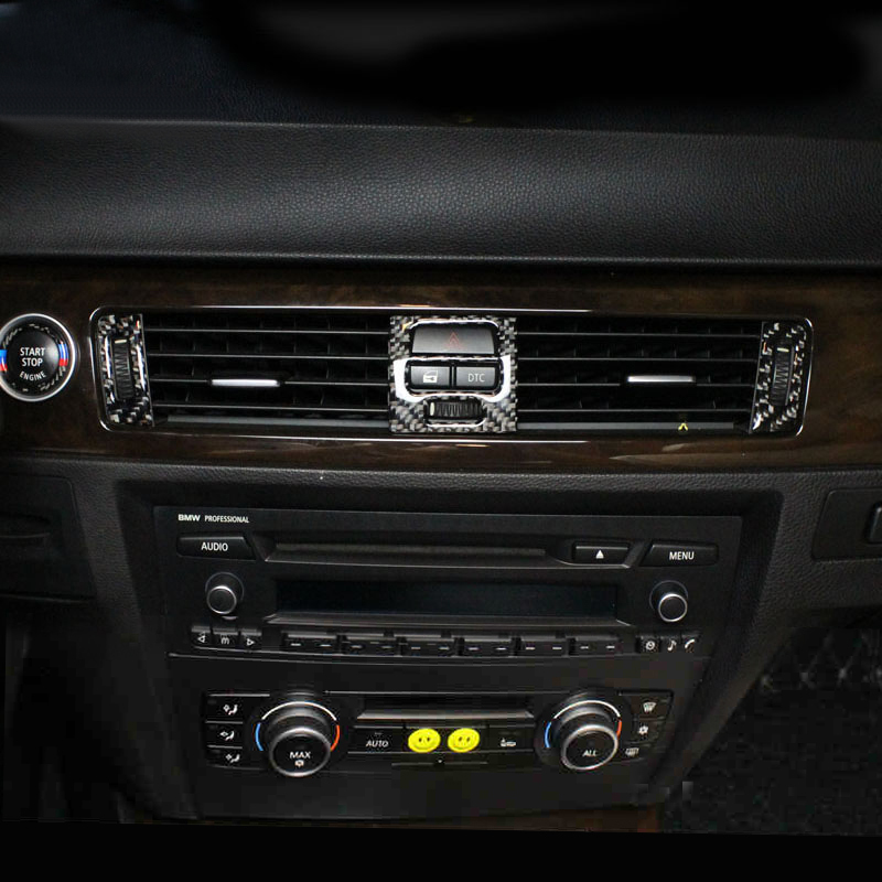 Carbon Fiber For BMW 3 Series E90 E92 E93 Interior Gearshift Air Conditioning CD Panel Door Armrest Cover Trim Sticker Car Accessories