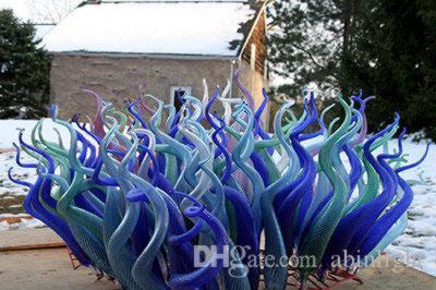 Customized European Blue Decorative Floor Lamps Interior Outdoor Flower Tree Sculpture crystal stand lamp LED