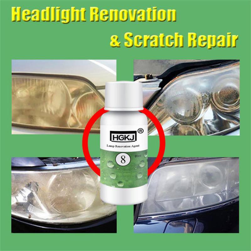 50ML Car Headlight Restoration Kit Headlamp Repair Cleaner Hydrophobic Glass Coating Auto Polish Cleaning Coat Plating Tool HGKJ-8
