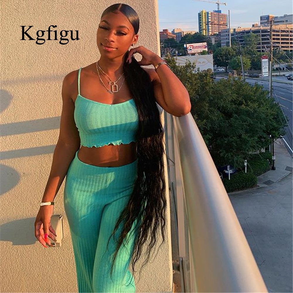 KGFIGU Ribbed two piece set 2019 Summer crop tops and wide leg pants casual knitting matching sets womens clothing T200116, Mint
KGFIGU Ribbed two piece set 2019 Summer crop tops and wide leg pants casual knitting matching sets womens clothing T200116, Mint