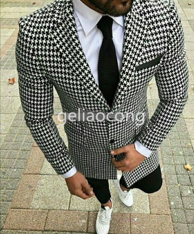 Only Coat Men's Houndstooth Suit Blazer Formal Checkered Notch Lapel Groom Tuxedos Formal Prom Party Coat For Wedding, Same as picture
Only Coat Men's Houndstooth Suit Blazer Formal Checkered Notch Lapel Groom Tuxedos Formal Prom Party Coat For Wedding, Same as picture