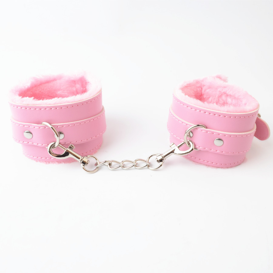 Sexy Adjustable PU Leather Plush Handcuffs Ankle Cuff Restraints BDSM Bondage Sex Toy Restraints Sex Bondage Exotic Accessories