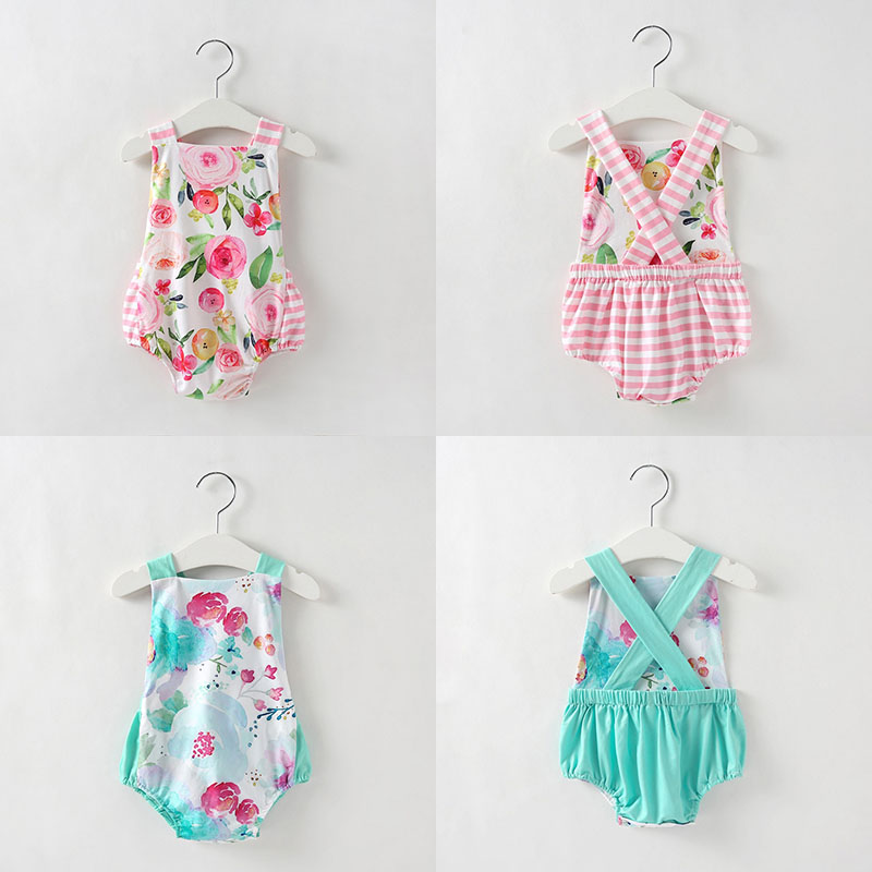 Baby Girl Rompers clothing Floral Toddler Girl backless Jumpsuits Flower Infant Suspender Romper Designer Baby Climbing Clothes M2080, Mixed colors
Baby Girl Rompers clothing Floral Toddler Girl backless Jumpsuits Flower Infant Suspender Romper Designer Baby Climbing Clothes M2080, Mixed colors