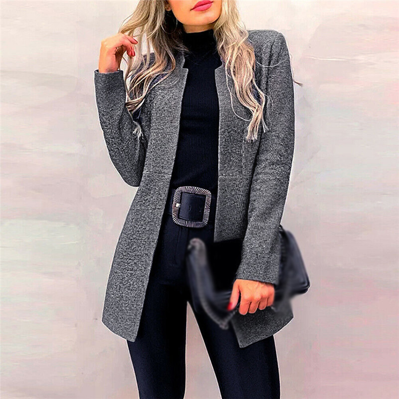 Women Causal Long Sleeve Slim Fit Trench Coat Overcoat Open Front Outwear Jacket, Dark gray
Women Causal Long Sleeve Slim Fit Trench Coat Overcoat Open Front Outwear Jacket, Dark gray