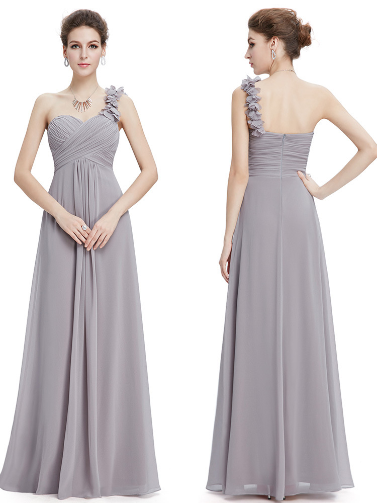 Special Occasion Dress A-line One Shoulder Handmade Flowers Royal Blue Long Evening Dresses New Arrival Bridesmaid Dresses