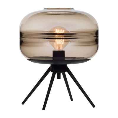 Modern American glass table lamp creative bedroom bedside brown blue gray glass shade lamp iron bracket reading desk