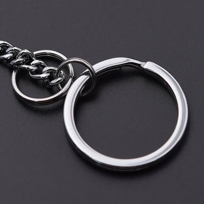 stainless steel hip hop Fashion Men Women Keychain Anti-lost Long Chain Key Ring Metal Car Key Chain Bag Charms Pendant