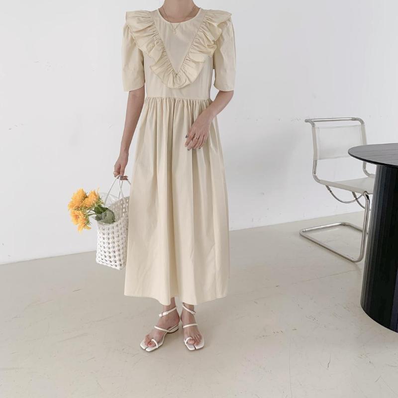 New 2020 Women' Summer Dresses Women Puff Sleeve Vintage Solid Lady Long Dress O Neck Loose Pleated Ruffles Maxi Vestidos, Black
New 2020 Women' Summer Dresses Women Puff Sleeve Vintage Solid Lady Long Dress O Neck Loose Pleated Ruffles Maxi Vestidos, Black