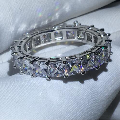 choucong Charm Promise Ring Princess cut 5A Zircon Cz 925 Sterling Silver Engagement Wedding Band Rings for women Bridal Jewelry