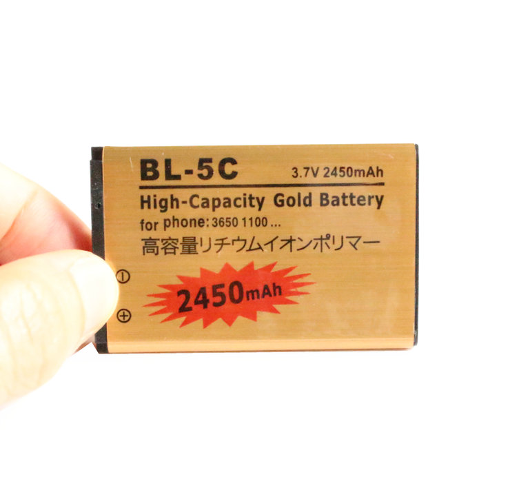 10pcs /lot 2450mAh BL-5C BL5C BL 5C Gold Replacement Battery For Nokia 3650 1100 6230 6263 6555 1600 6630 6680 6550 6230i Batteries Batteria
10pcs /lot 2450mAh BL-5C BL5C BL 5C Gold Replacement Battery For Nokia 3650 1100 6230 6263 6555 1600 6630 6680 6550 6230i Batteries Batteria