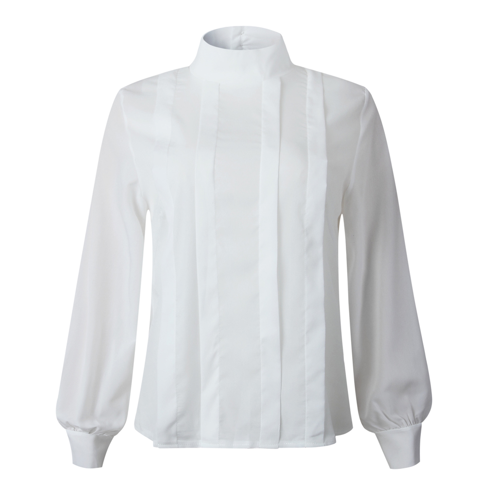 Women's Blouses & Shirts Chic High Street Women Blouse Fashion Office Lady Work Shirt Tops Daily Pleated Elagant 2021