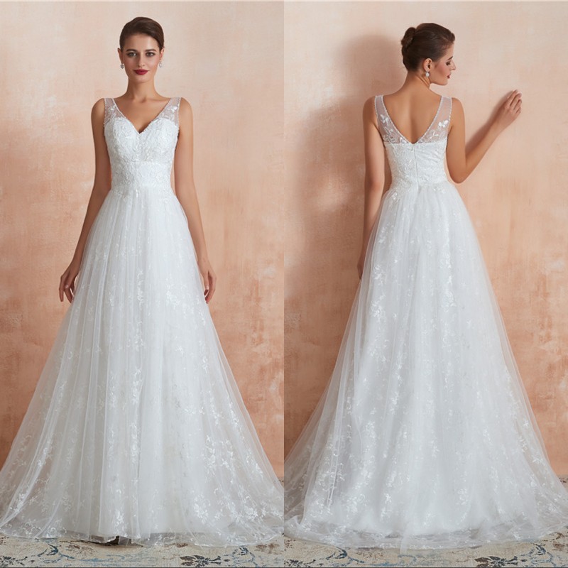 Vintage Boho Lace A-Line Wedding Dresses V-neck Zipper Empire Waist Bohemian Bridal Gowns Reception Party Dress, White
Vintage Boho Lace A-Line Wedding Dresses V-neck Zipper Empire Waist Bohemian Bridal Gowns Reception Party Dress, White