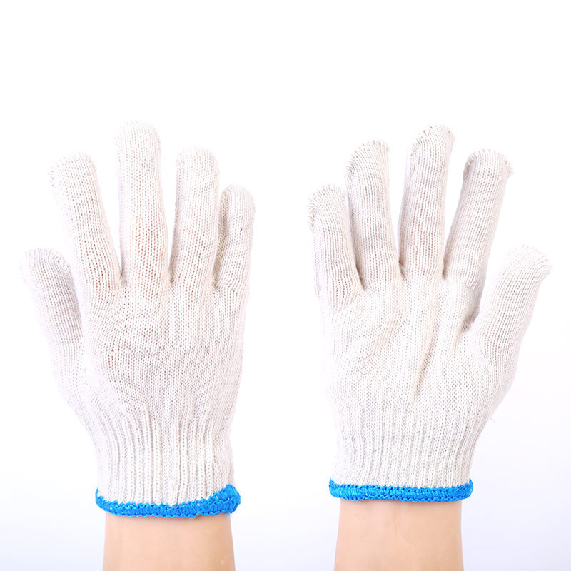 High Quality Thicken Double Cotton Labor protection yarn gloves, cotton thread, white thread, site driver, auto repair work gloves