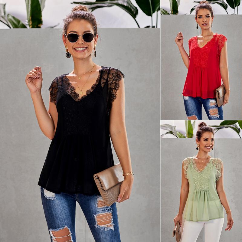 Summer Tank Tops Women Fashion Lace Patchwork V Neck Sleeveless Camisole Female Thin Solid Color Tee Shirt Casual Ruffle Camis, Black
Summer Tank Tops Women Fashion Lace Patchwork V Neck Sleeveless Camisole Female Thin Solid Color Tee Shirt Casual Ruffle Camis, Black