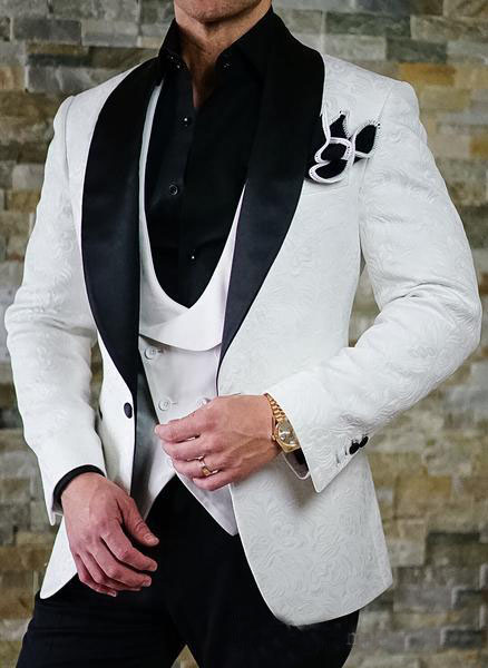 Paisley Groom Tuxedos British style Wedding Tuxedos For Men Custom Made Silm Fit Men Suit Blazer