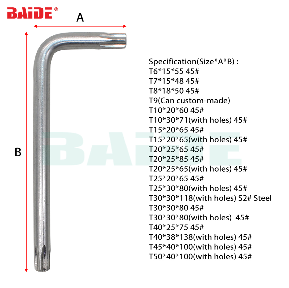 L Shaft T6 T7 T8 T9 T10 T15 T20 T25 T30 T40 T45 T50 Security Torx Screwdriver High torque low cam-out Drop Retail
L Shaft T6 T7 T8 T9 T10 T15 T20 T25 T30 T40 T45 T50 Security Torx Screwdriver High torque low cam-out Drop Retail
