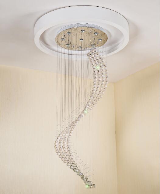 Modern Spiral K9 Crystal Chandelier Lighting Stair Duplex Pendant Lamp for Diningroom Living Room Bedroom 110-240v
Modern Spiral K9 Crystal Chandelier Lighting Stair Duplex Pendant Lamp for Diningroom Living Room Bedroom 110-240v