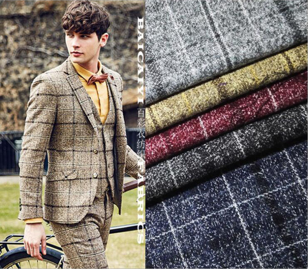 Men's Vintage Leisure 3pcs Tweed Wool Checked Party Wedding Formal Suits Hot Selg Custom Made
