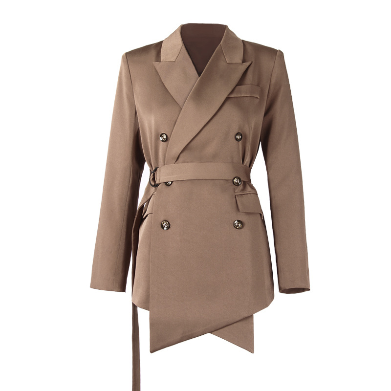 High Quality New Designer Women Blazer Coat Double Breasted Suit With Belt Female Fashion Slim Long Blazer Style Coats Mujer, Brown
High Quality New Designer Women Blazer Coat Double Breasted Suit With Belt Female Fashion Slim Long Blazer Style Coats Mujer, Brown