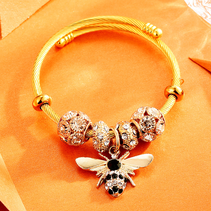 Bangle Bracelet Silver Chain DIY Bee Crystal Beads Female And Jewelry Valentine's Day Ggift
Bangle Bracelet Silver Chain DIY Bee Crystal Beads Female And Jewelry Valentine's Day Ggift