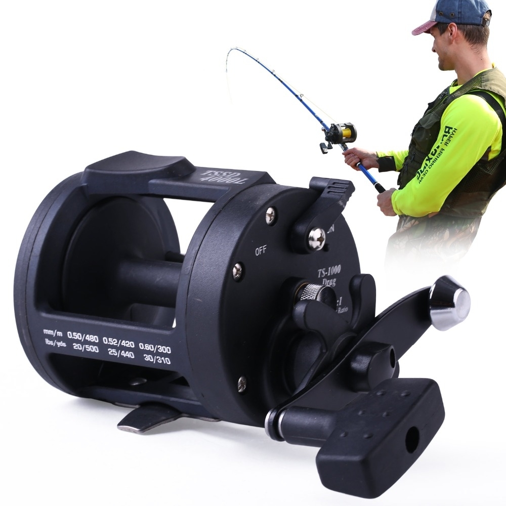 Sougayilang Saltwater Fishing Reels TSSD 3000L-4000L Trolling Drum Fishing Reel Saltwater Right Hand Black Sea Fish Reel T191015