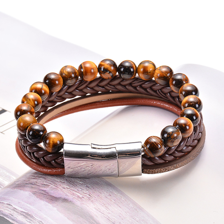 Black Leather Bracelet Men and Women Glamour Designer Mature Sexy Bracelet Birthday Gift