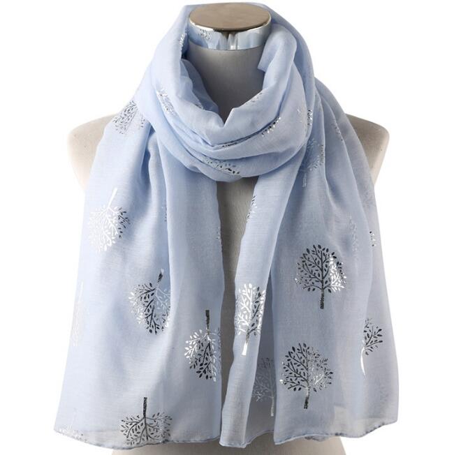 Spring and summer camphor tree hot silver printing scarf ladies sun shawl scarf WY268