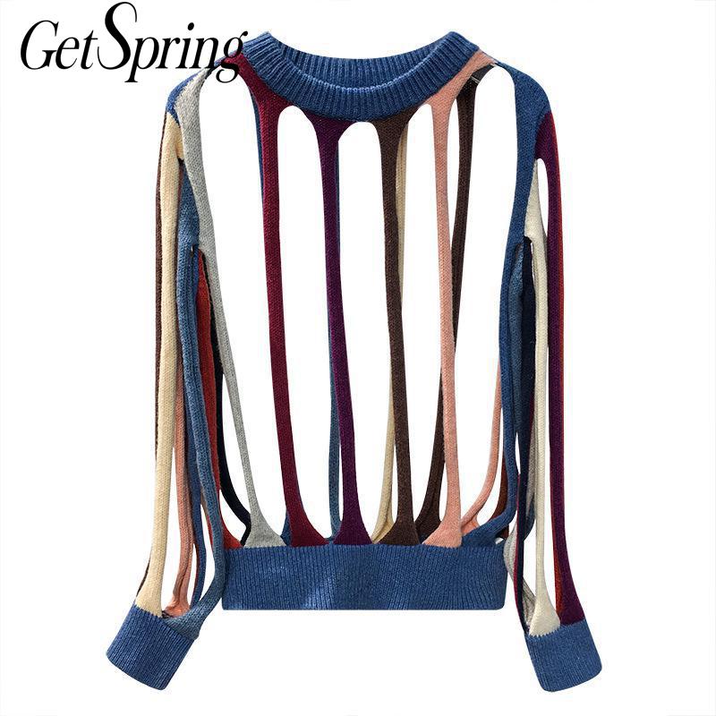 GetSpring Women Sweater Long Sleeve Patchwork Knitted Sweater Hollow Out Color Matching Sexy Pullovers Loose Women Tops 2020 New, As picture
GetSpring Women Sweater Long Sleeve Patchwork Knitted Sweater Hollow Out Color Matching Sexy Pullovers Loose Women Tops 2020 New, As picture