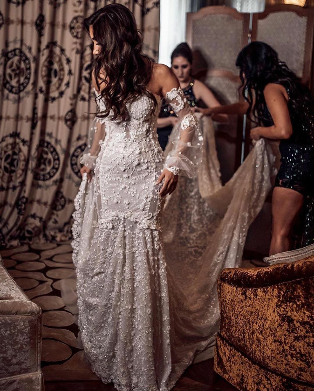 lace bohemian wedding dresses country style sweetheart beads mermaid vestido de novia with removable long sleeves brial wedding gowns