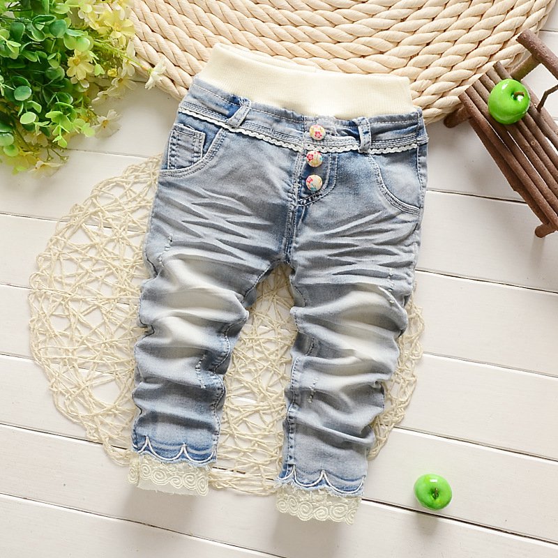 Autumn Spring Baby Girls Washed Denim Jeans Bow Lace Heart Full Length Pants Kids Princess Trousers Pantalones
Autumn Spring Baby Girls Washed Denim Jeans Bow Lace Heart Full Length Pants Kids Princess Trousers Pantalones