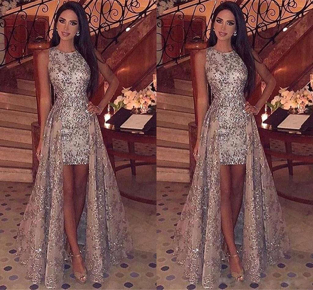 Black Muslim Evening Dresses 2020 Mermaid Full Sequined Lace Applique Split Off The Shoulde Dubai Kaftan Saudi Arabic Prom Gown