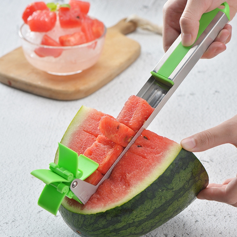 Windmill Watermelon Slicer Cutter Kitchen Tools Stainless Steel Knife Corer Tongs Cutting Fruit Vegetable with Retail Box Packaging 
Windmill Watermelon Slicer Cutter Kitchen Tools Stainless Steel Knife Corer Tongs Cutting Fruit Vegetable with Retail Box Packaging