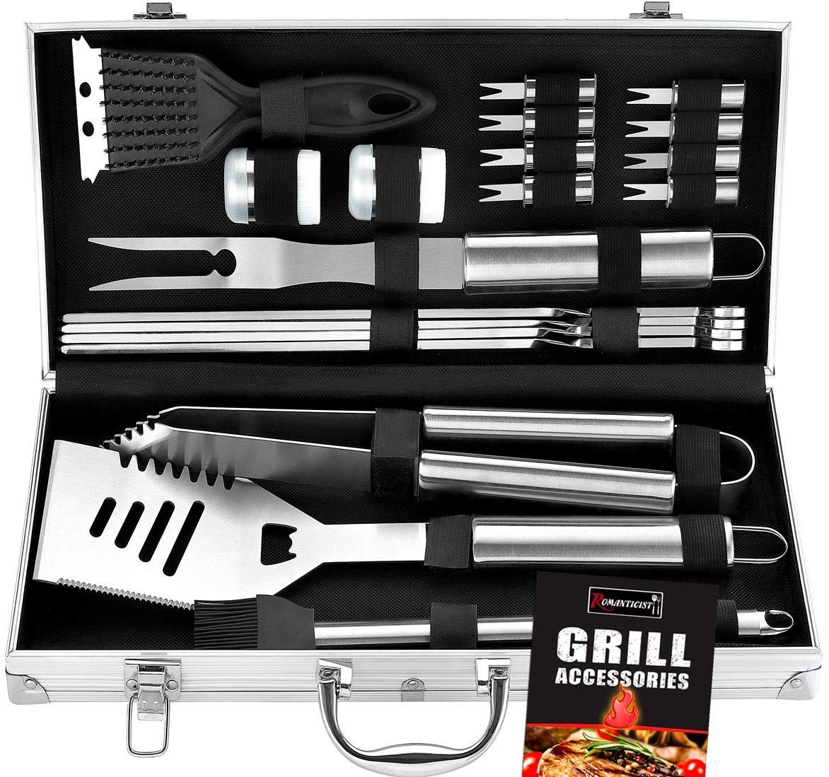 20pcThe Very Best Grill Gift on Birthday Valentine's Day Professional BBQ Accessories Set for Outdoor Cooking Camping Grilling, Black
20pcThe Very Best Grill Gift on Birthday Valentine's Day Professional BBQ Accessories Set for Outdoor Cooking Camping Grilling, Black